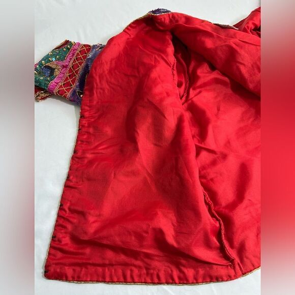 Leslie Fay Evenings Red Silk Sequin And Bead Blazer Size Large - Picture 7 of 13
